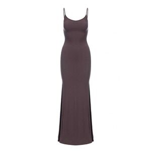 Naked wardrobe Maxi Dress S Chocolate Brown Stretch Casual Bodycon Casual